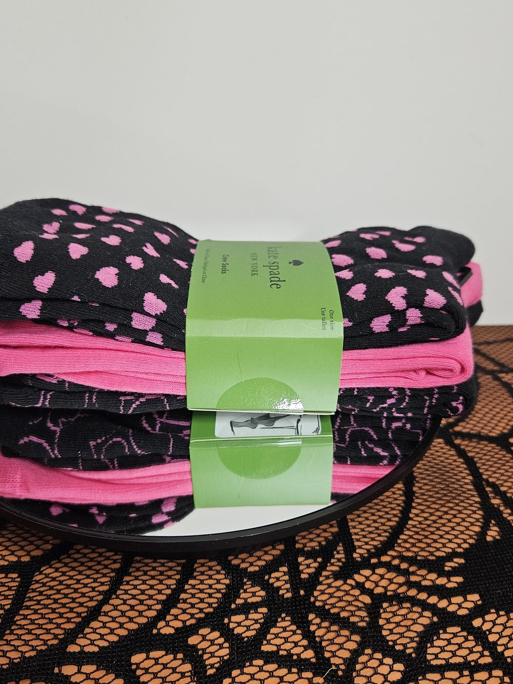 NWT Kate Spade 3 Pair Heart And Spade Crew Socks Size 4–10 - Picture 4 of 7
